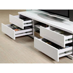 Meuble TV laqué brillant à 4 tiroirs