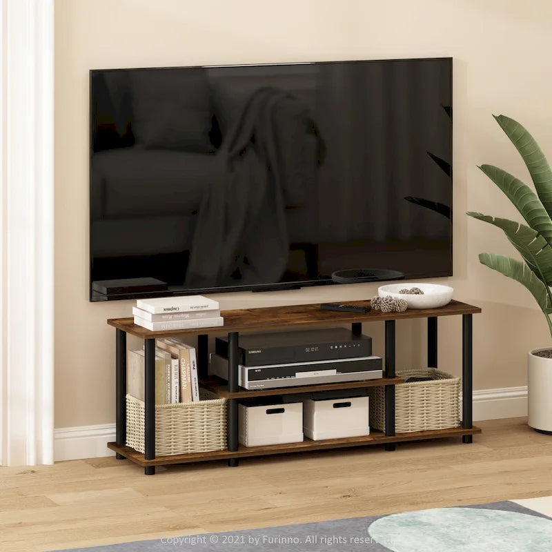 Meuble TV/multimédia 3 niveaux ouvert sans outils