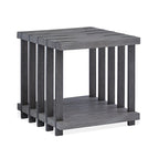 Table d'appoint rectangulaire de style industriel rustique avec plateau en bois et pieds en métal