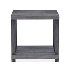 Table d'appoint rectangulaire de style industriel rustique avec plateau en bois et pieds en métal