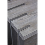 Table d'appoint rectangulaire de style industriel rustique avec plateau en bois et pieds en métal