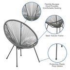 Fauteuil Papasan lounge en rotin tressé avec élastiques