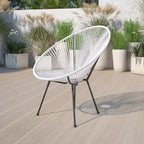 Fauteuil Papasan lounge en rotin tressé avec élastiques