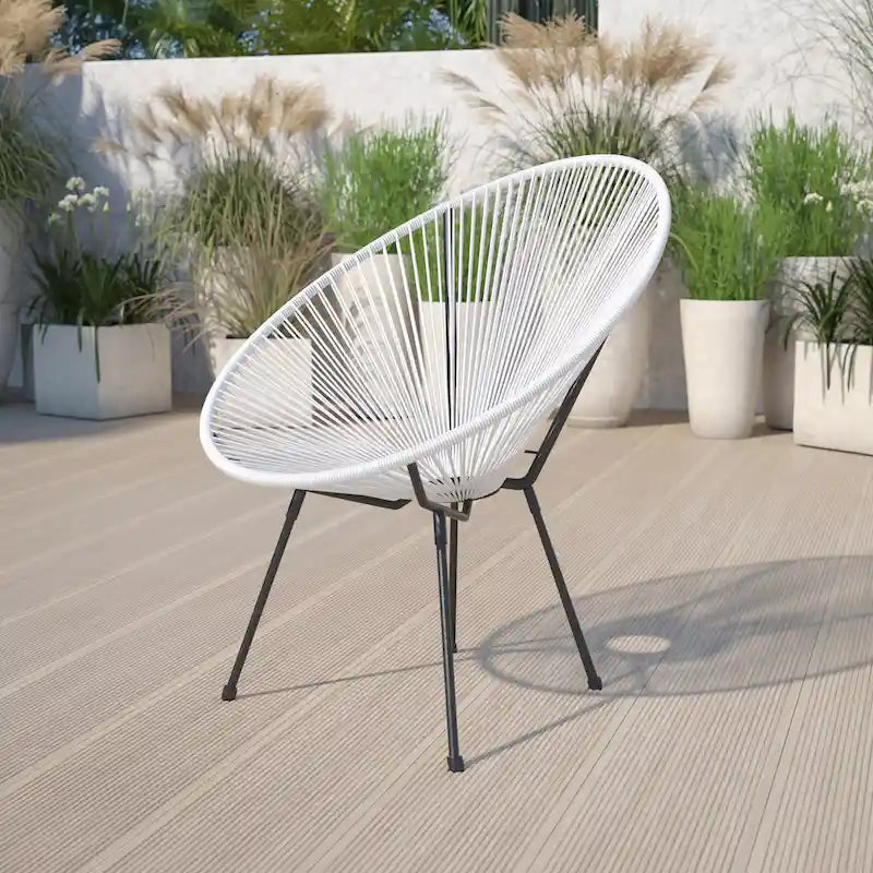 Fauteuil Papasan lounge en rotin tressé avec élastiques
