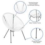 Fauteuil Papasan lounge en rotin tressé avec élastiques