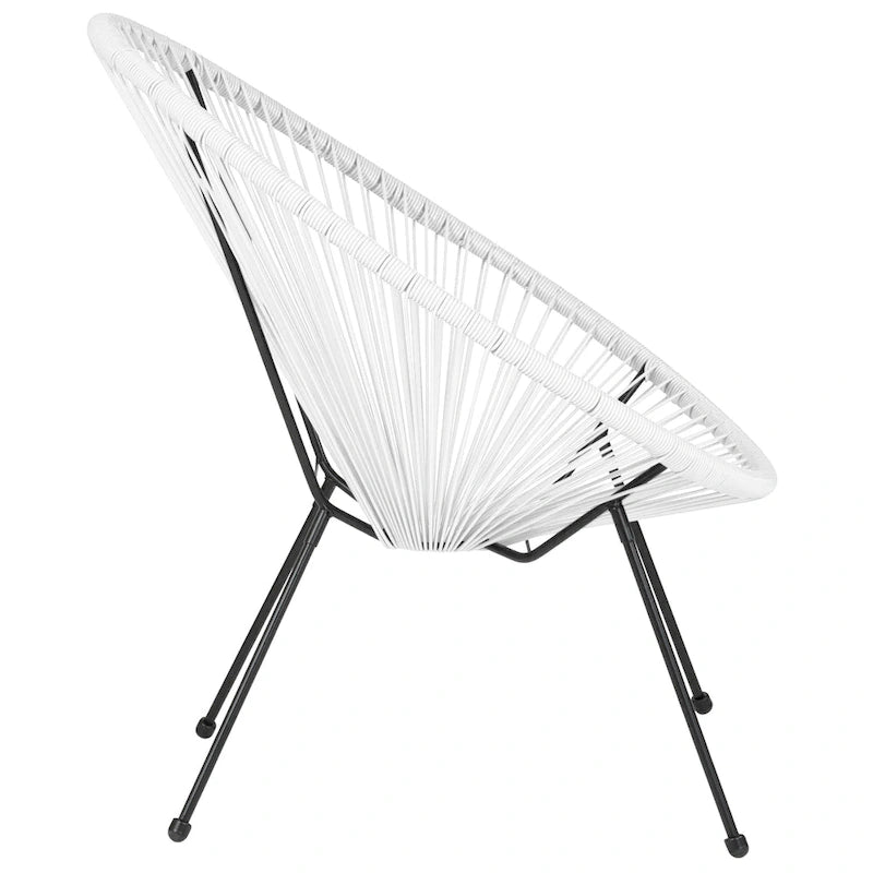 Fauteuil Papasan lounge en rotin tressé avec élastiques