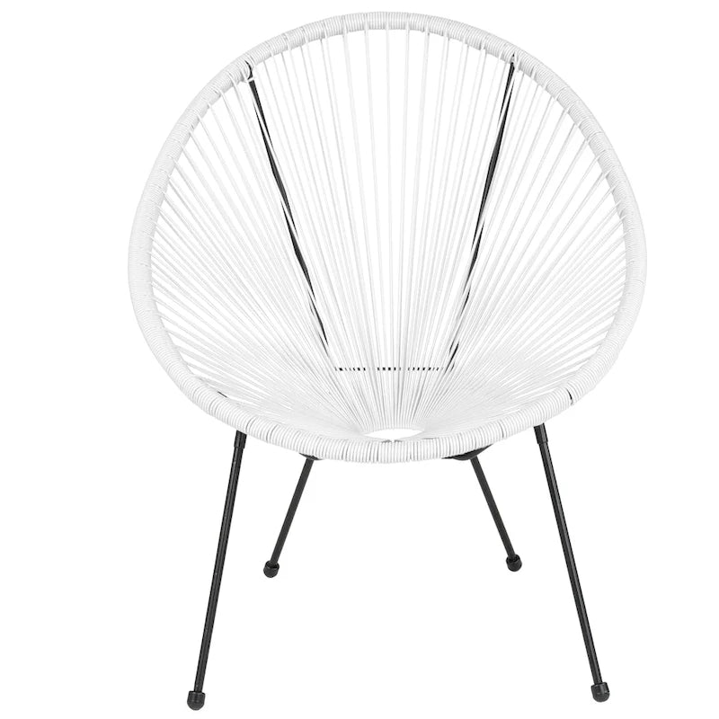 Fauteuil Papasan lounge en rotin tressé avec élastiques
