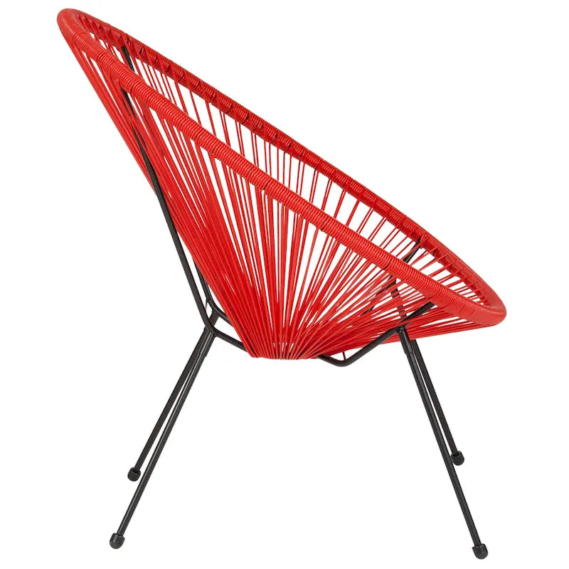 Fauteuil Papasan lounge en rotin tressé avec élastiques