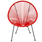 Fauteuil Papasan lounge en rotin tressé avec élastiques