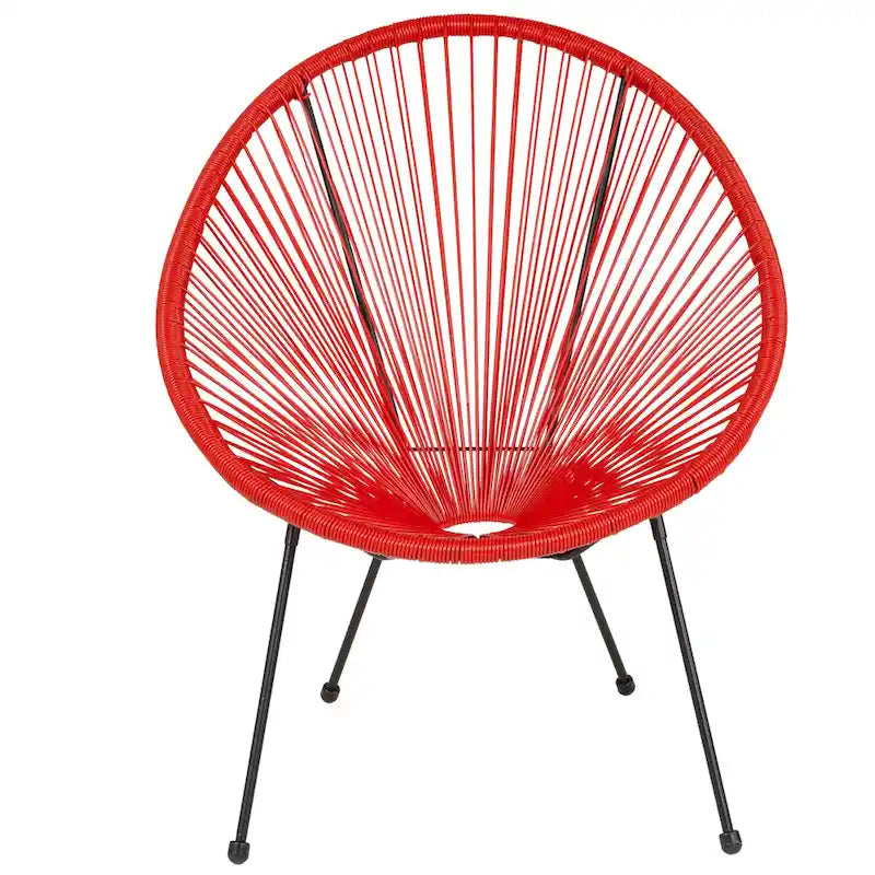 Fauteuil Papasan lounge en rotin tressé avec élastiques