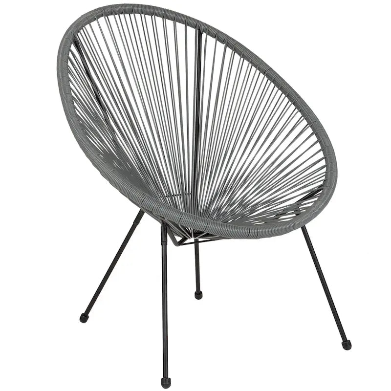 Fauteuil Papasan lounge en rotin tressé avec élastiques