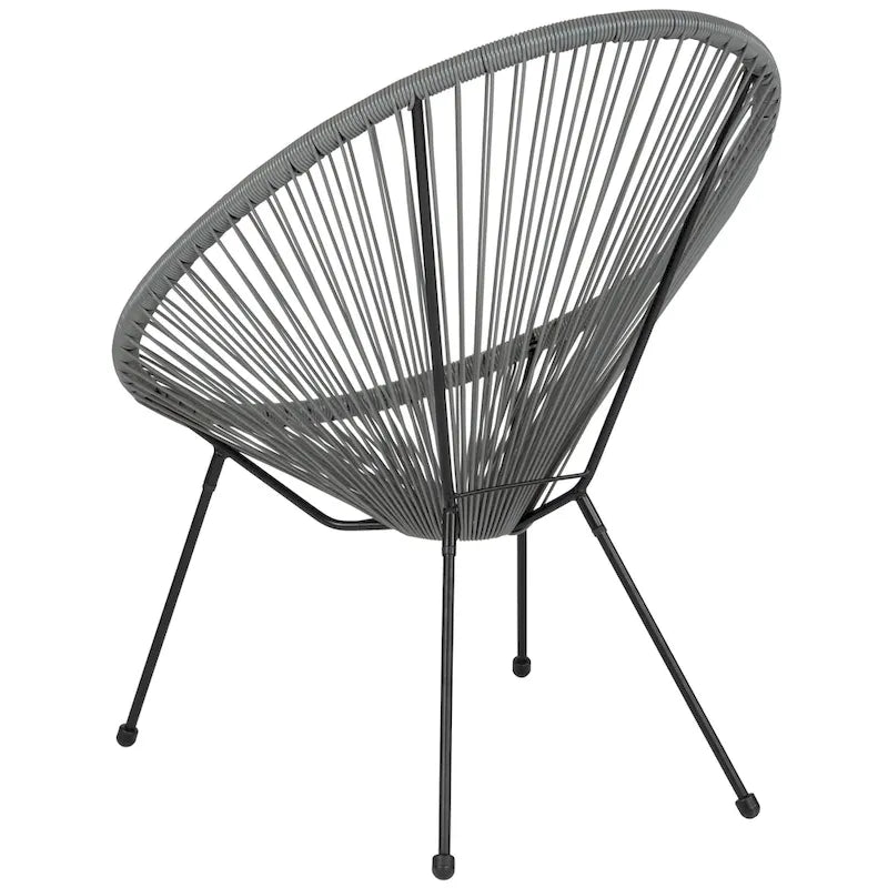 Fauteuil Papasan lounge en rotin tressé avec élastiques