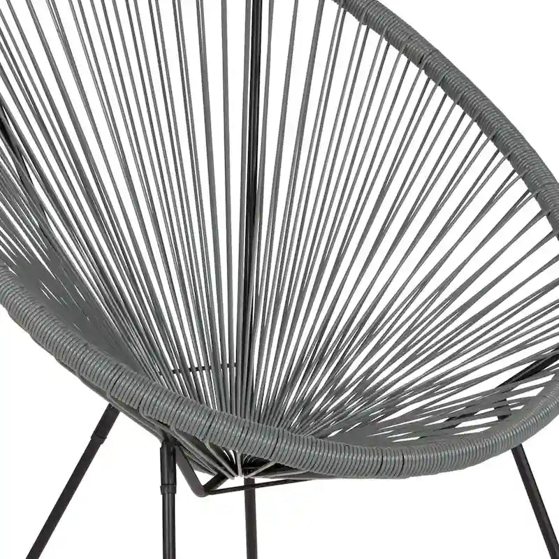 Fauteuil Papasan lounge en rotin tressé avec élastiques