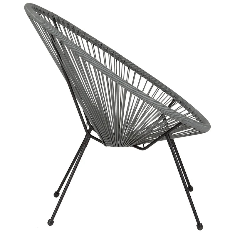 Fauteuil Papasan lounge en rotin tressé avec élastiques