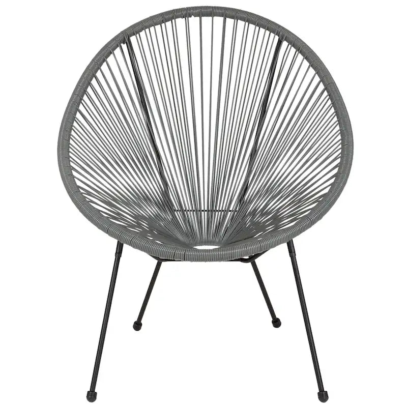 Fauteuil Papasan lounge en rotin tressé avec élastiques