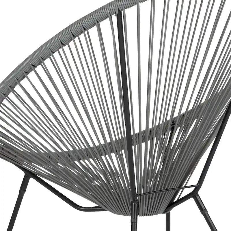 Fauteuil Papasan lounge en rotin tressé avec élastiques