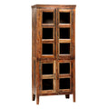 Vitrine en manguier recyclé et verre de 213 cm de haut