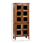 Vitrine en manguier recyclé et verre de 213 cm de haut