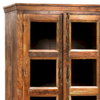 Vitrine en manguier recyclé et verre de 213 cm de haut