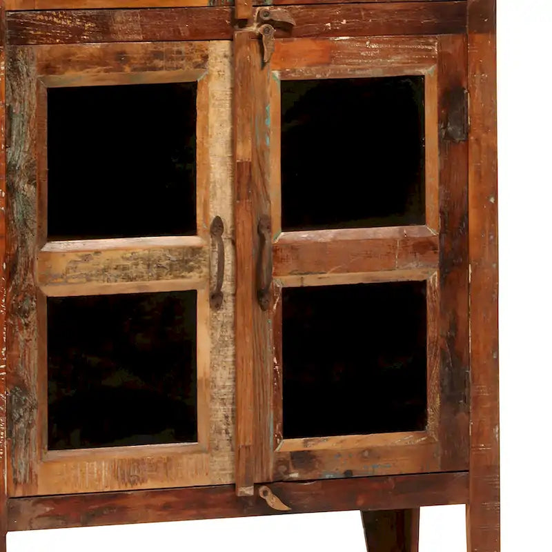 Vitrine en manguier recyclé et verre de 213 cm de haut