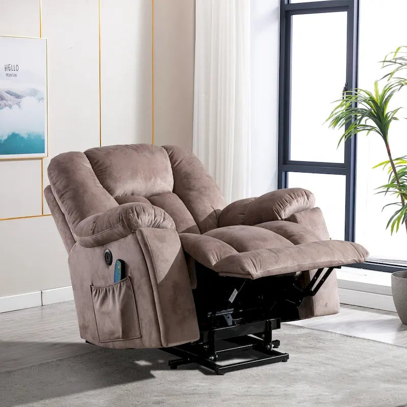 Fauteuil inclinable électrique surdimensionné avec massage et chaleur lombaire