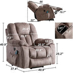 Fauteuil inclinable électrique surdimensionné avec massage et chaleur lombaire