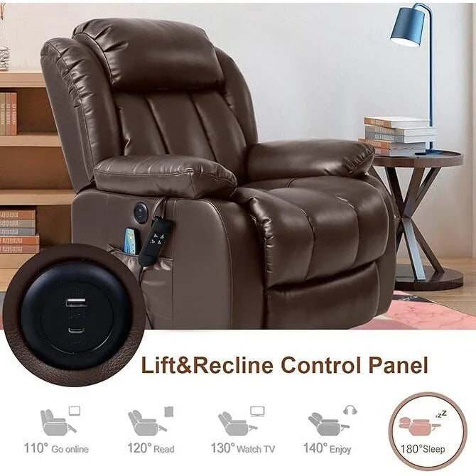 Fauteuil inclinable électrique surdimensionné avec massage et chaleur lombaire