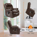 Fauteuil inclinable électrique surdimensionné avec massage et chaleur lombaire