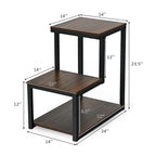 Table d'appoint à 3 niveaux avec étagère de rangement