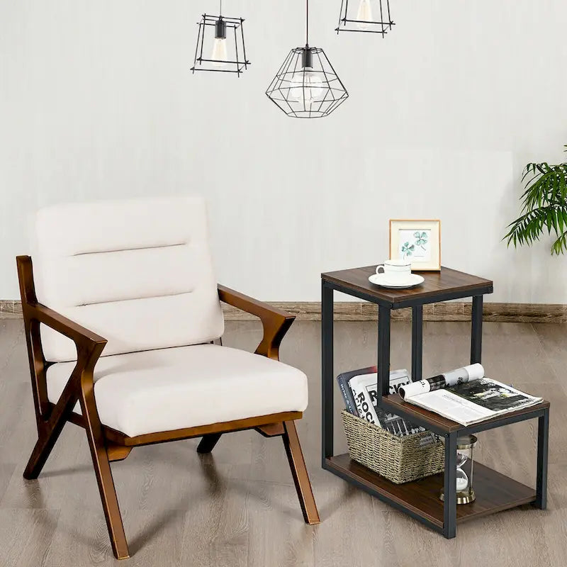 Table d'appoint à 3 niveaux avec étagère de rangement