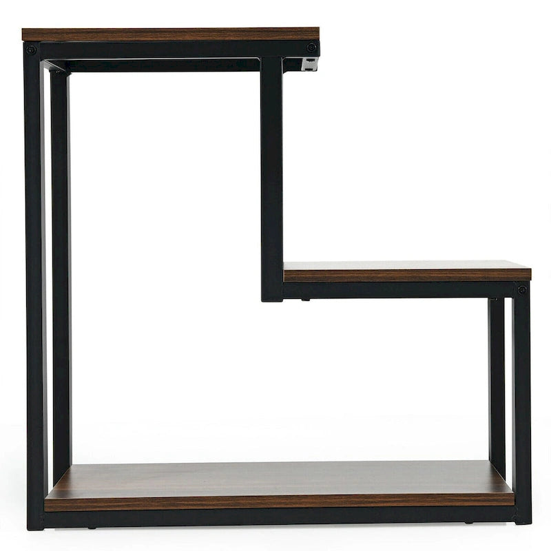 Table d'appoint à 3 niveaux avec étagère de rangement