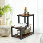 Table d'appoint à 3 niveaux avec étagère de rangement