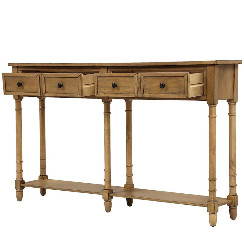 Console de canapé de ferme avec 2 tiroirs et une étagère inférieure