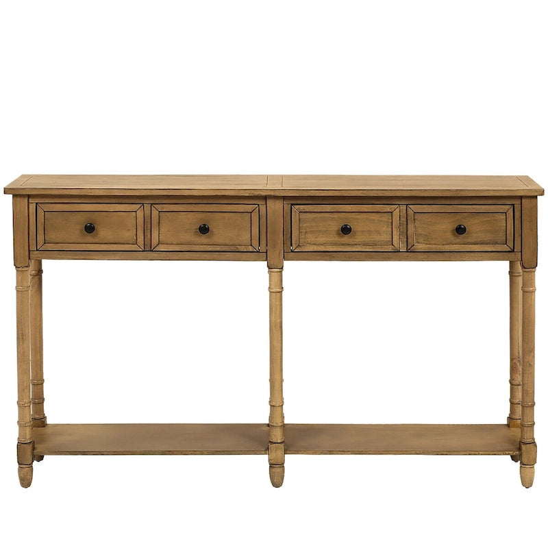 Console de canapé de ferme avec 2 tiroirs et une étagère inférieure