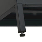 Meuble TV en acier noir et verre – 105 cm (L) x 35 cm (P) x 52 cm (H)