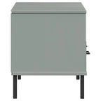 Meuble TV en pin massif avec pieds en métal – 106 cm (L) x 40 cm (P) x 46,5 cm (H)
