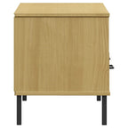 Meuble TV en pin massif avec pieds en métal – 106 cm (L) x 40 cm (P) x 46,5 cm (H)
