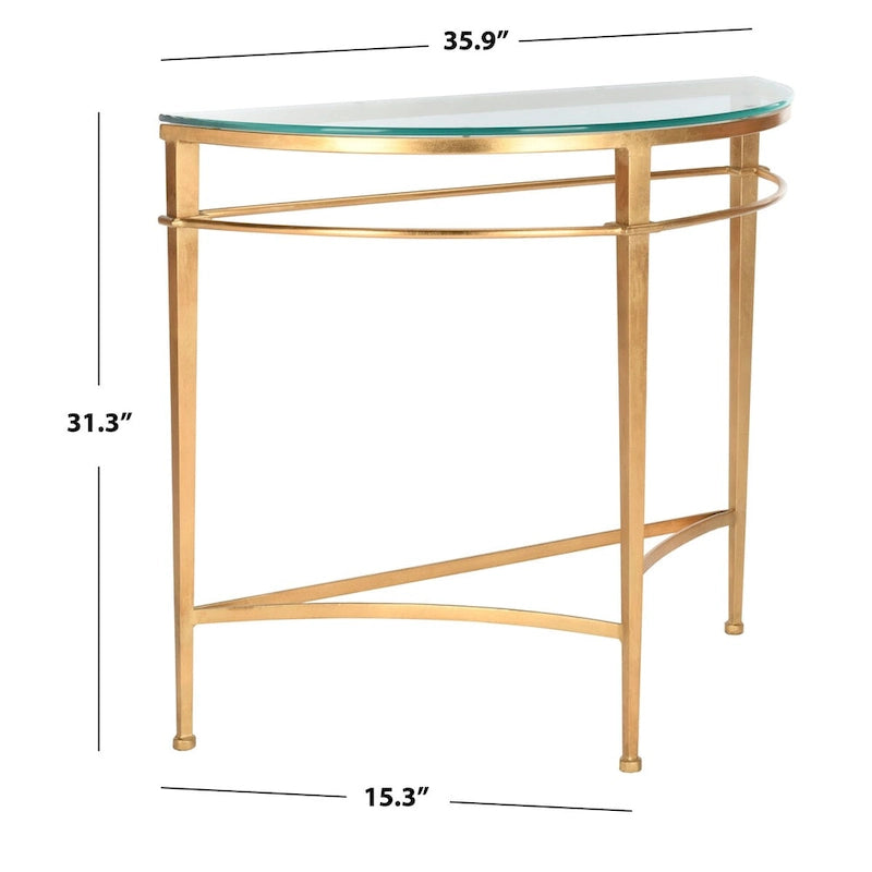 Console en verre doré antique – 36"L x 15"P x 31"H