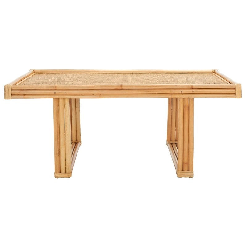 Table basse rectangulaire en rotin naturel et bambou, 119,4 cm (L) x 61 cm (P) x 45,7 cm (H)