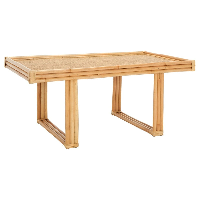 Table basse rectangulaire en rotin naturel et bambou, 119,4 cm (L) x 61 cm (P) x 45,7 cm (H)