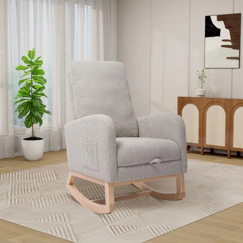 Fauteuil à bascule planeur à dossier haut avec repose-pieds rétractable