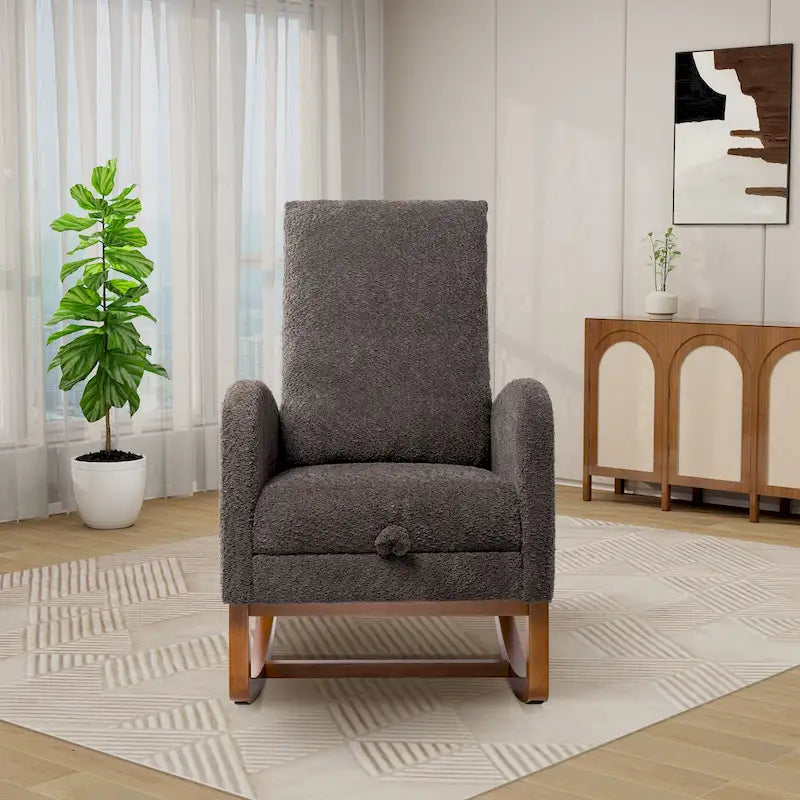 Fauteuil à bascule planeur à dossier haut avec repose-pieds rétractable