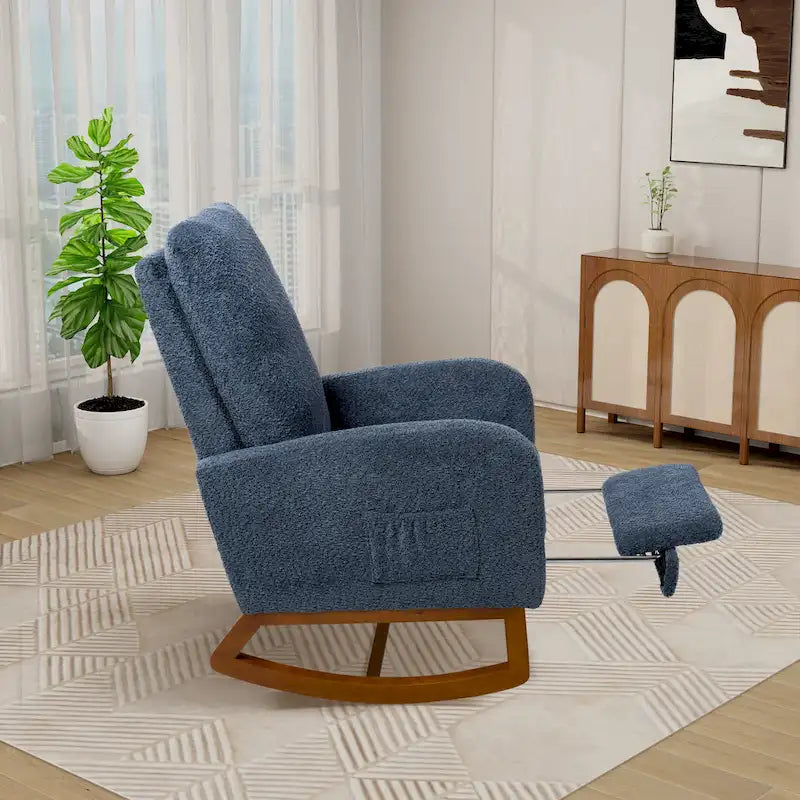 Fauteuil à bascule planeur à dossier haut avec repose-pieds rétractable