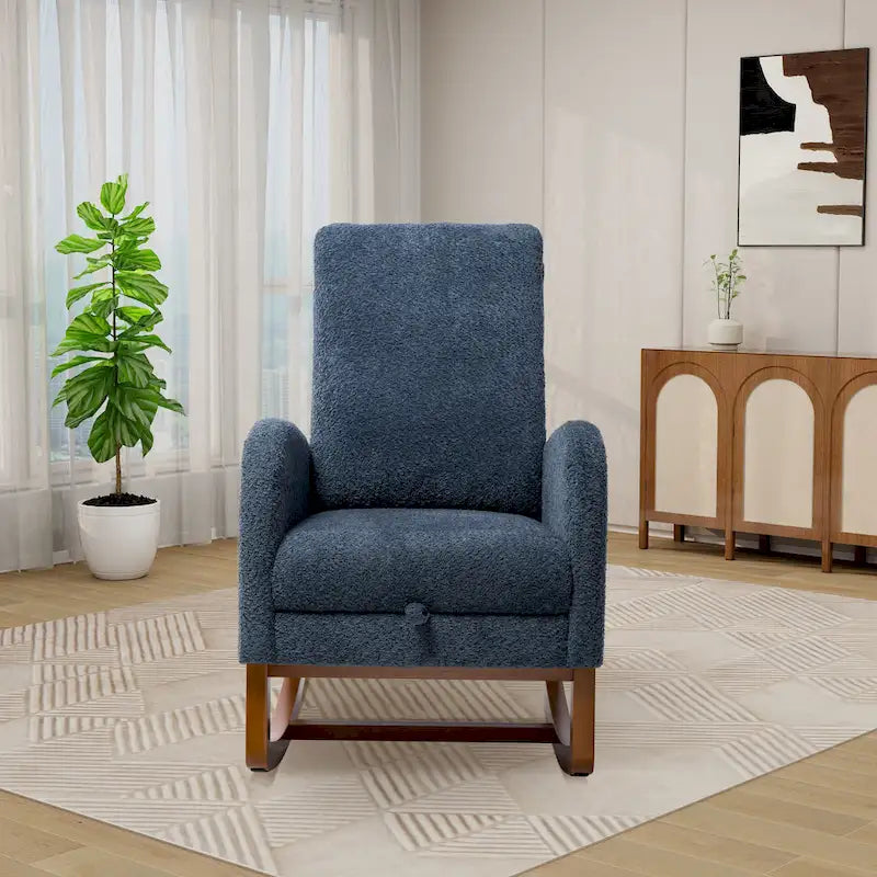 Fauteuil à bascule planeur à dossier haut avec repose-pieds rétractable