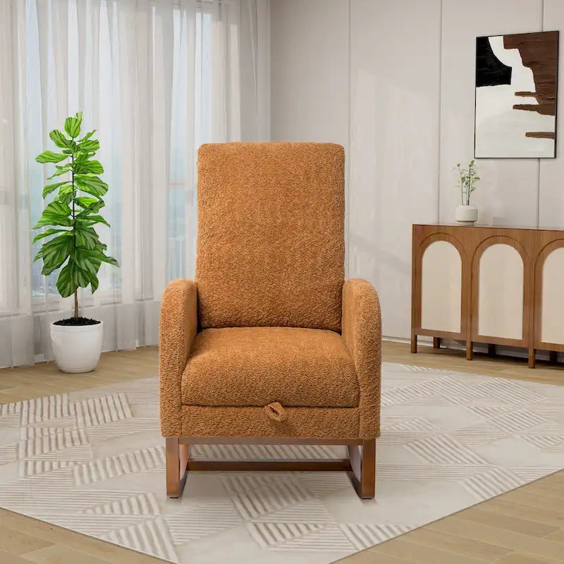 Fauteuil à bascule planeur à dossier haut avec repose-pieds rétractable