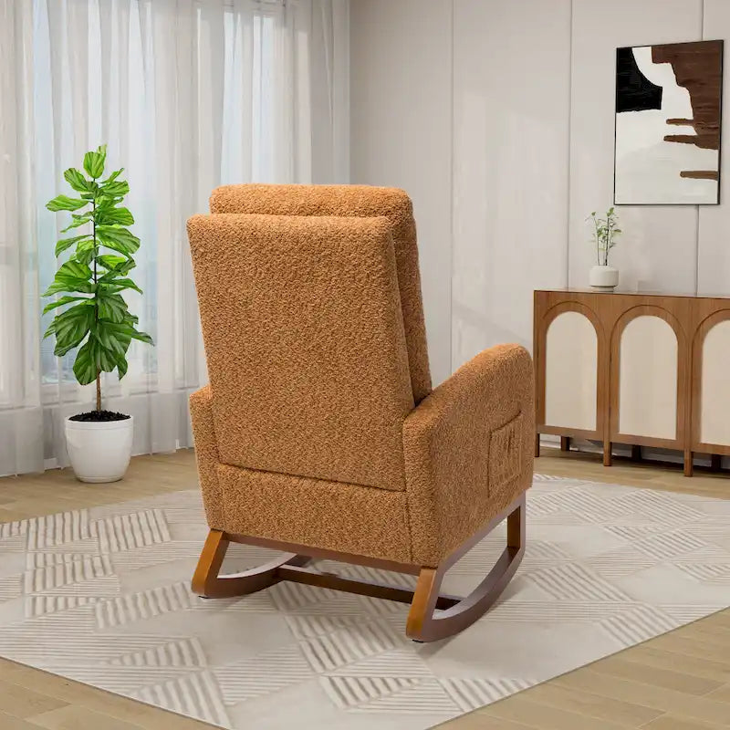 Fauteuil à bascule planeur à dossier haut avec repose-pieds rétractable