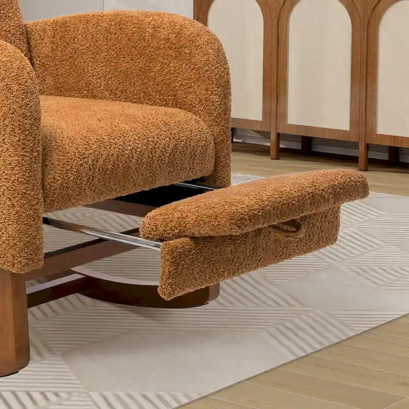 Fauteuil à bascule planeur à dossier haut avec repose-pieds rétractable