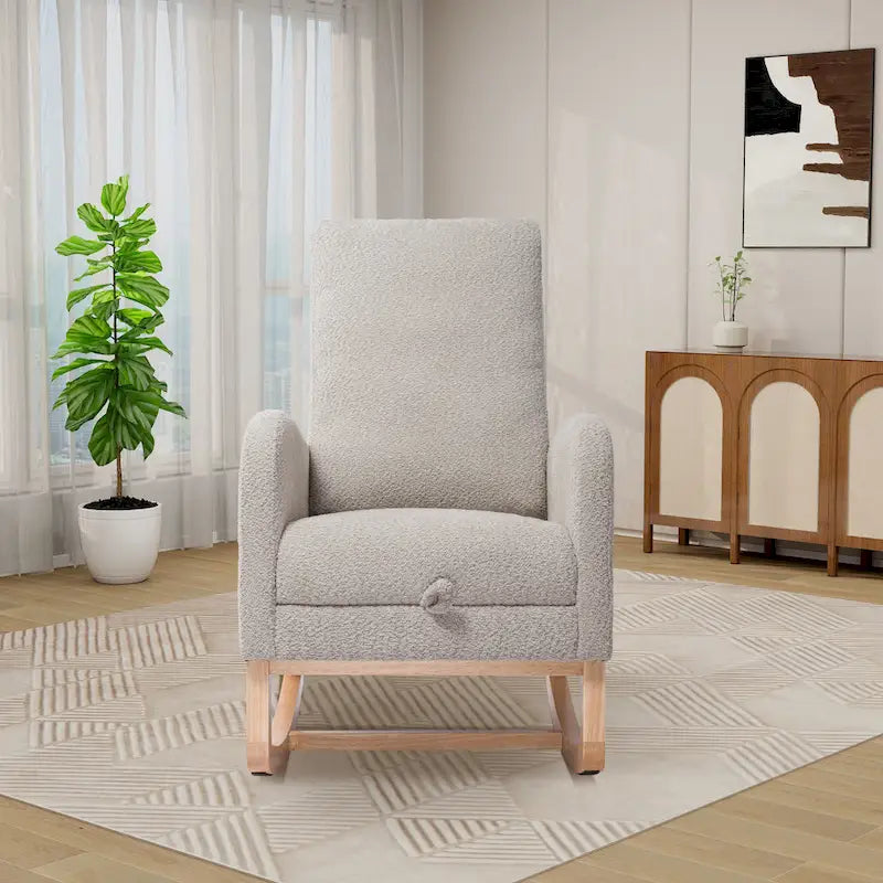 Fauteuil à bascule planeur à dossier haut avec repose-pieds rétractable