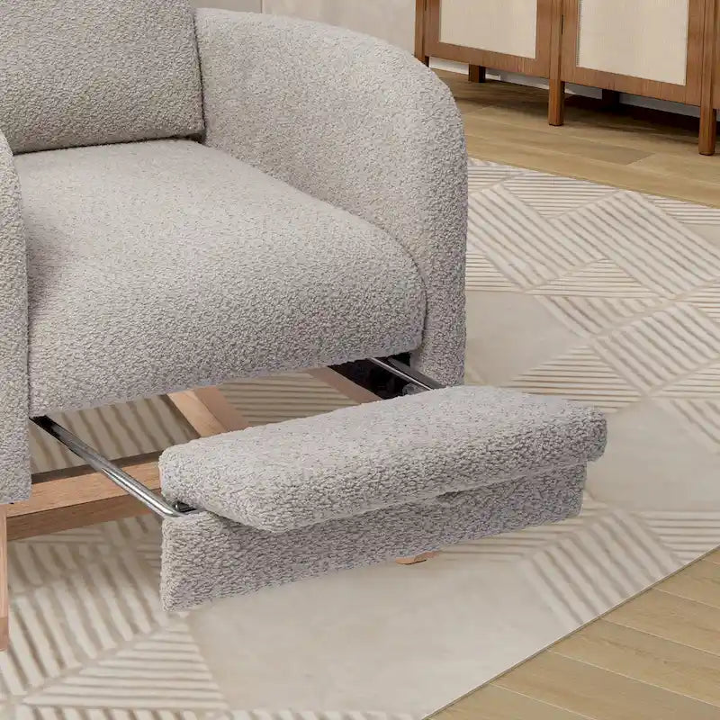 Fauteuil à bascule planeur à dossier haut avec repose-pieds rétractable