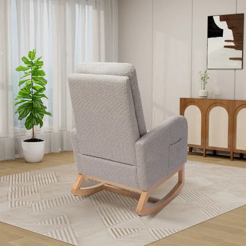 Fauteuil à bascule planeur à dossier haut avec repose-pieds rétractable